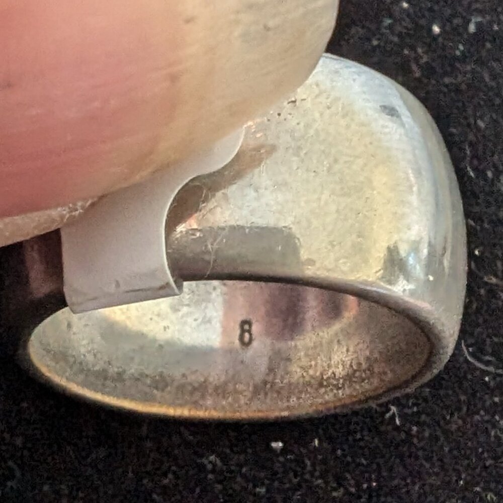 Silver plated wide band #16